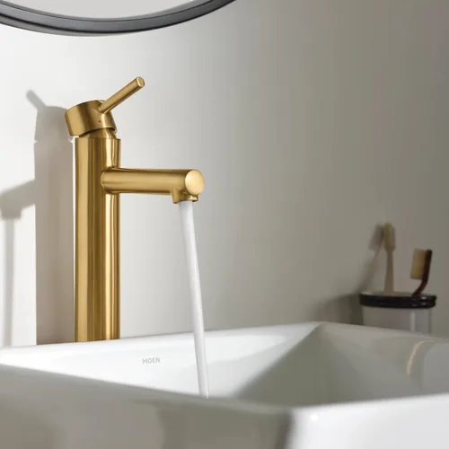 Miniatura 9 de Moen 6192BG Align - Grifo de baño moderno con un solo orificio para lavabo, color dorado cepillado