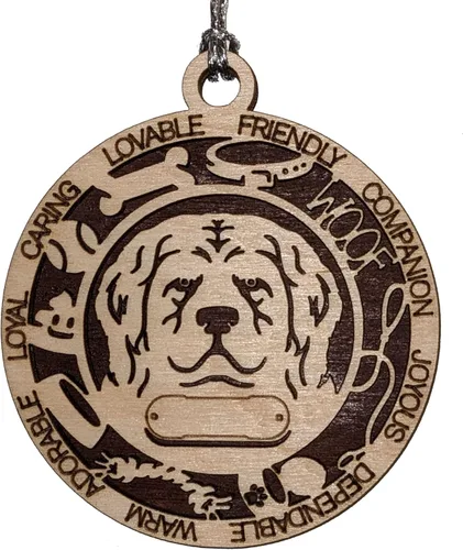 Miniatura 109 de Adorno de Navidad personalizado de madera para perro de 3 pulgadas, nombre y texto personalizables, hecho a mano en Estados Unidos, diseño de corte