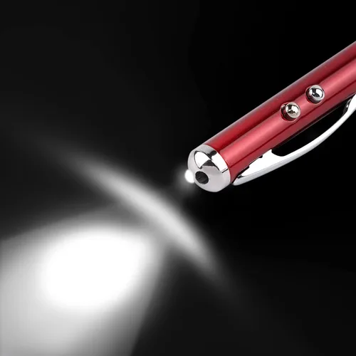 Miniatura 7 de Bolígrafo multifunción de metal, lápiz capacitivo para pantalla táctil, linterna con luz blanca, regalos creativos de Navidad y cumpleaños (2 rojos)