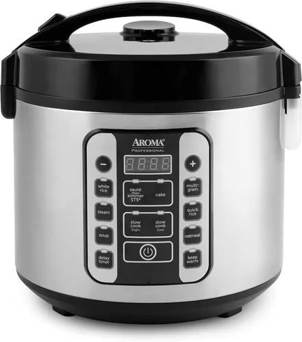 Miniatura 9 de AROMA® Arrocera de cocción lenta de 20 tazas y olla de arroz integral con asas de olla elevables y tapa de almacenamiento de silicona, cerámica