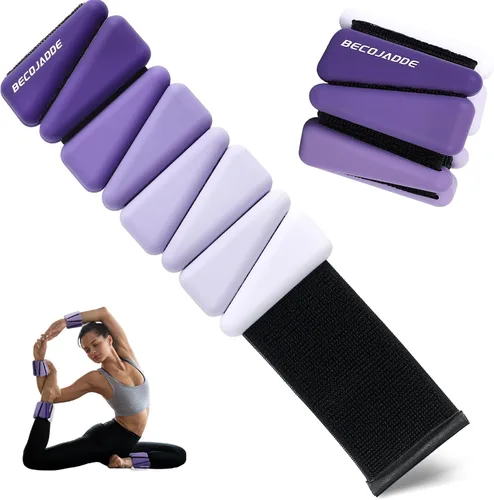 BECOJADDE Pesas de Tobillo para Mujeres Pesas de Muñeca Juego de 2 (1 lb/2 lbs Cada Una) Peso Ajustable para Brazo y Pierna para Mujeres y Hombres