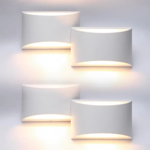 Miniatura 12 de Aipsun Aplique de pared de aluminio moderno LED para interiores, luces de pared interiores, 1 paquete, lámpara de montaje en pared con cable, luz
