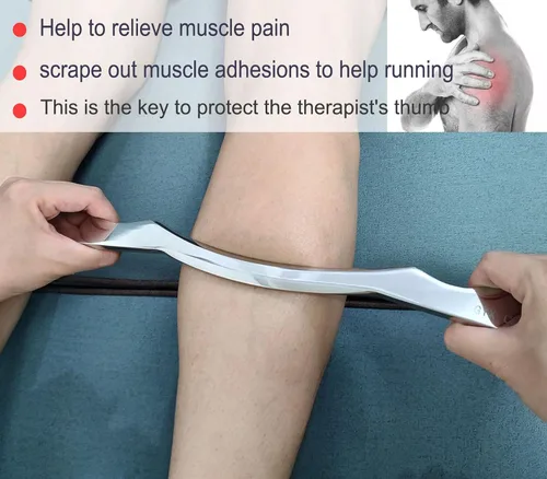 Miniatura 2 de Rascador muscular de acero inoxidable Gua Sha, herramienta de masaje para raspado, herramientas IASTM, gran herramienta de movilización de tejidos