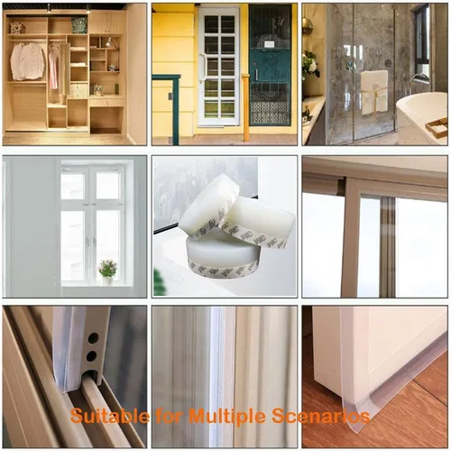 Miniatura 7 de 5M/16 pies de tira de sellado para ventana, sellado adhesivo para clima de 35mm de ancho, cinta de sellado de silicona para puertas inferiores