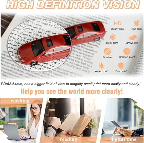 Miniatura 3 de MARE AZZURO Gafas de lectura cuadradas grandes +1.0 para mujeres de gran tamaño 1.00 1.25 1.50 1.75 2.00 2.25 2.50 2.75 3.00 3.50 4.00 5.00 6.00