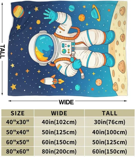 Miniatura 3 de Manta de Astronauta Manta de Astronauta Acogedora y Cálida Hombre del Espacio Manta de Vellón Suave Esponjosa de Felpa Manta Ligera Suave Decoración