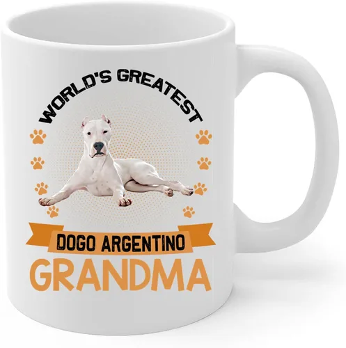 Miniatura 2 de World's Greatest Lying Dogo Argentino Dog Grandma Regalos para mujeres Divertida taza de café de cerámica blanca Taza de té de cerámica blanca 11oz