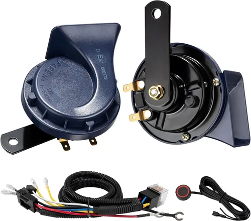 Miniatura 10 de Bocina de coche 4 unidades de 12 V impermeable bocina automática utilizada para camiones trenes, kit de bocinas de caracol eléctrico universal