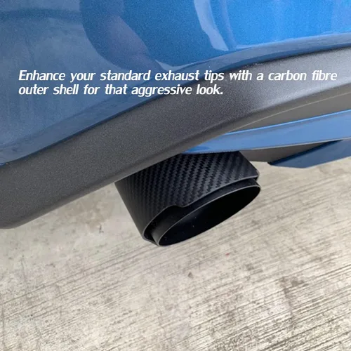 Miniatura 8 de CARMON Puntas de silenciador de tubo de escape de fibra de carbono de sarga real con acero inoxidable 304 pintado en negro