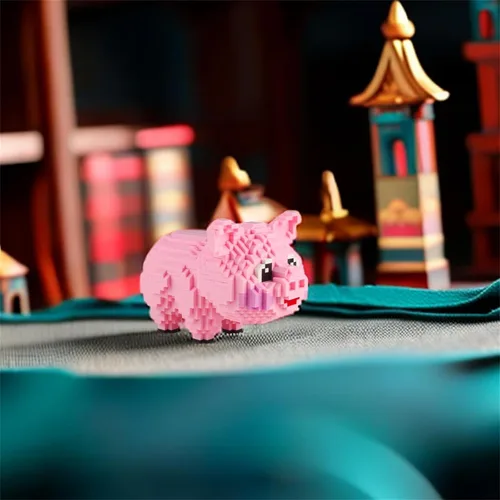 Miniatura 6 de Mini bloques de construcción Larcele de perros, ladrillos de juguete para construir mascotas, 950 piezas KLJM-02, Cerdo, modelo 558