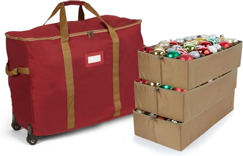 Miniatura 63 de Covermates Keepsakes Bolsa de almacenamiento ajustable para adornos, poliéster resistente, separadores acolchados y bandejas FlexGrid, organizador