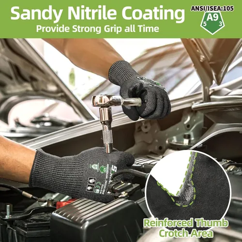 Miniatura 3 de Guantes de trabajo resistentes a los cortes de nivel más alto ProGuard PR3326 de Schwer para protección extrema, guantes ANSI A9 con pulgar
