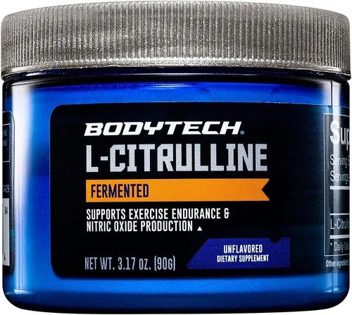 BodyTech L-citrulina fermentada de 3000 mg - Apoya la resistencia al ejercicio y la producción de óxido nítrico (3.17 onzas en polvo)
