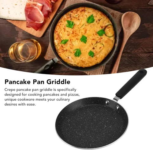 Miniatura 2 de AYNEFY Sartén antiadherente para crepes, revestimiento de granito, sartén plana para hornear huevos, sartén para tortillas, compatible con todas
