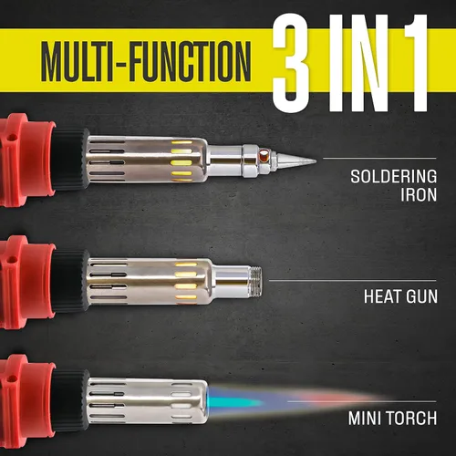 Miniatura 3 de BSG-668 - Soldador de butano de alta calidad, portátil, inalámbrico, ajustable, micro soldadura para electrónica, joyería, soldadura y soldadura Rojo