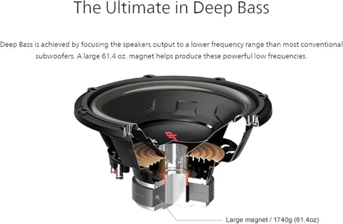 Miniatura 5 de JVC CW-DR124/104 DRVN Subwoofer de audio para automóvil de 4 ohmios y 350 vatios, individual (negro) con punzón confiable de baja frecuencia