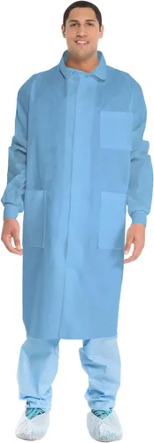 Miniatura 2 de Kimtech - Abrigos de laboratorio con certificación A8 con puños de punto + protección adicional, tela protectora de 3 capas SMS, ventilación