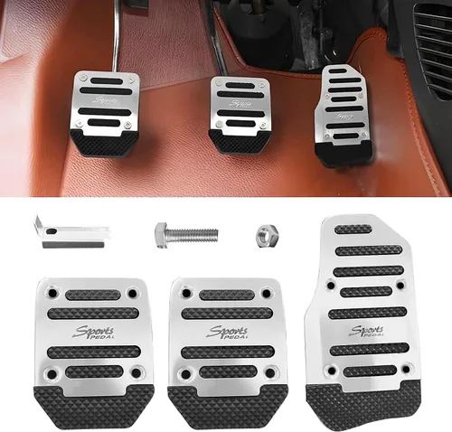 Miniatura 11 de Ziciner 2 piezas de almohadillas antideslizantes para pedales de coche, cubierta de pedal de acelerador y freno de caja automática, kits de pedal