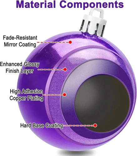 Miniatura 33 de AMS Esferas de Navidad de 2.36 pulgadas/60mm, 34 unidades, adornos grandes, decoraciones para fiestas, inastillables, colgantes festivos para Negro