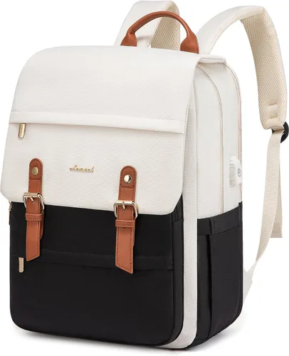 Miniatura 15 de LOVEVOOK Mochila para laptop para mujer, mochila de viaje vintage aprobada por aerolíneas de 15.6 pulgadas, mochila grande para computadora, mochila