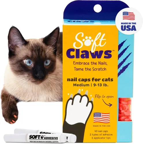 Miniatura 31 de Tapas de uñas Soft Claws para gatos pequeños – (40 tapas, negro) - Fabricado en EE. UU. - Desarrollado por veterinarios, no tóxico Protege muebles