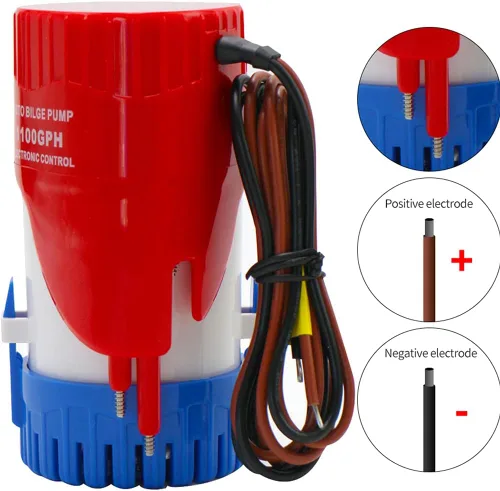 Miniatura 2 de MAKERELE Bomba de sentina automática para barcos 12 V 1100 GPH Bomba de agua de sentina sumergible automática para barcos con interruptor