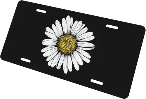 Miniatura 3 de Placa de matrícula retro Daisy, placa de matrícula delantera decorativa para el auto, placas de matrícula novedosas de aluminio, etiqueta de a-5