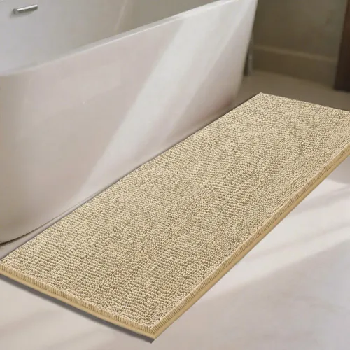 Alfombras de baño 47x17 pulgadas, súper absorbentes, suaves, gruesas, lavables a máquina, alfombra de baño de chenilla, antideslizante para piso de