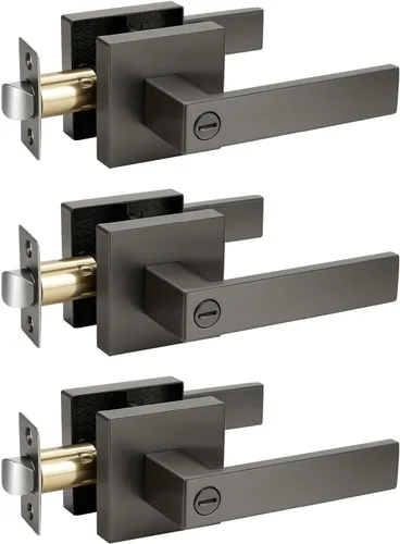 Miniatura 169 de KNOBWELL - Juego de cerradura con 1 picaporte resistente para puertas de una cara, ideal para puertas interiores reversibles, 0.93 libras