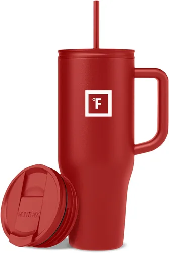 Miniatura 34 de IRON °FLASK Co-Pilot - Vaso aislante de 40 onzas con pajita y tapas abatibles - Botella con portavasos para bebidas frías o calientes - A prueba