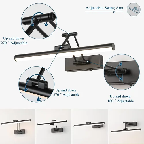 Miniatura 5 de Joossnwell Luz para Cuadros a Batería Luz Inalámbrica para Cuadros para Pinturas con Control Remoto 15.5 Pulgadas Regulable y Temporizador Luz