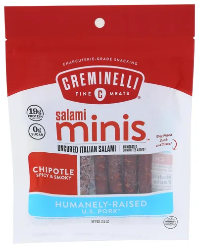 Miniatura 14 de Creminelli - Colaciones pequeñas de salami original con fabricación a conciencia en los Estados Unidos Es amigable con cerdo, keto y paleo. Cuenta