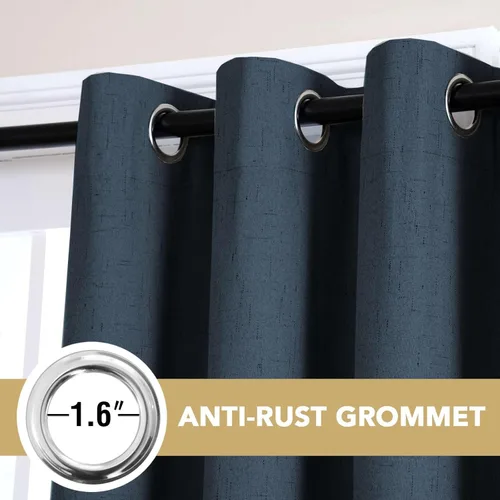 Miniatura 42 de H.VERSAILTEX - Cortina opaca 100 % de lino de 108 pulgadas de largo para dormitorio, con aislamiento térmico, lino texturizado, ahorro de energía