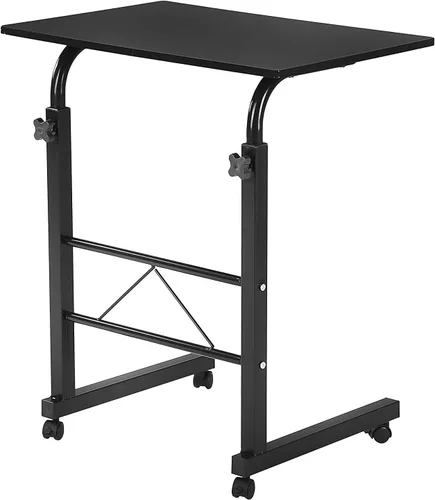 Miniatura 8 de Henf Mesa auxiliar móvil para sofá, mesa de cama rodante, mesa de aperitivos, altura ajustable, soporte para computadora portátil, escritorio