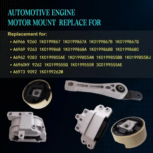 Miniatura 3 de Juego de 5 soportes de motor y montaje de transmisión compatibles con A3 2006-2013, EOS 2007-2016, GTI 2006-2014, Jetta 2006-2008, repuesto Jetta