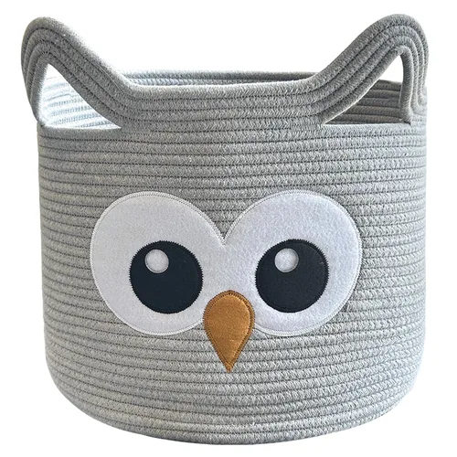 Miniatura 18 de VK VK·LIVING Cesta Grande de Juguetes para Gatos con Asas 15" L x 14" H Caja de Juguetes de Cuerda de Algodón con Diseño de Gato Negro, Cesta