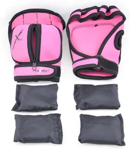 Miniatura 2 de MaxxMMA Guantes con peso ajustables, juego de 2 libras, peso extraíble (2 x 0.5 libras cada guante) para esculpir MMA Kickboxing, cardio, aeróbicos