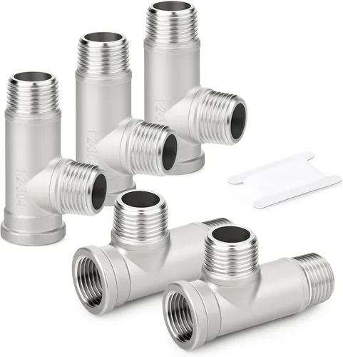 Miniatura 9 de TAISHER 2 piezas de accesorios de tubería de salida en T de acero inoxidable 304, 1" NPT hembra x 1" NPT hembra x 1" NPT macho, salida en T macho