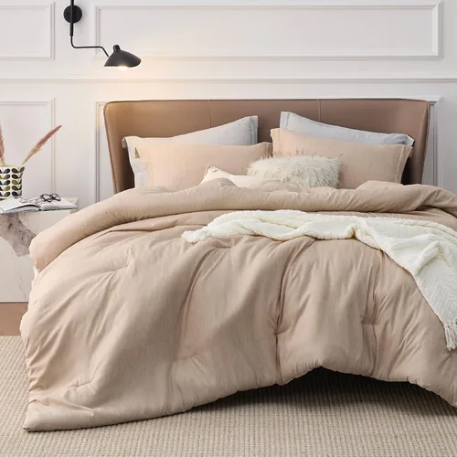 Miniatura 36 de Bedsure - Juego de edredón queen - Juego de ropa de cama refrescante y cálida, ropa de cama reversible gris claro para todas las estaciones, 3 03