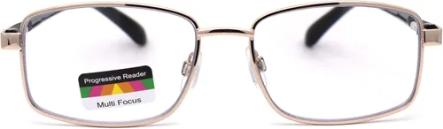 Miniatura 4 de Rectángulo de metal medio borde bisagra de resorte 3 gafas de lectura progresivas multifocales