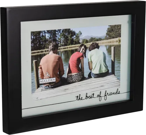 Miniatura 5 de Malden International Designs Rustic Woods - Marco flotante de vidrio serigrafiado "The Best of Friends" con paspartú, 4 x 6 / 6 x 8 pulgadas