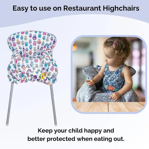 Miniatura 6 de Suessie Funda para carrito de compras y funda para silla alta con almohada de apoyo de cojín (búhos con cojín)