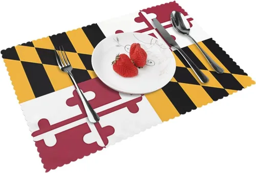 Miniatura 13 de Rectangular Placemats Set of 4, Heat Resistant Beauty Burnt Orange Printed Kitchen Dining Table Mats
