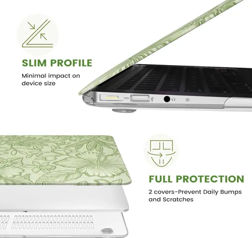 Miniatura 4 de iCasso Funda para MacBook Air de 13 pulgadas 2017-2010 versión anterior modelo A1466 A1369, carcasa rígida de cuero retro para MacBook Air de 13