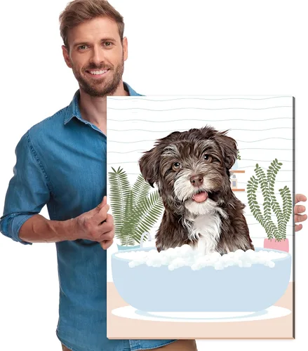 Miniatura 12 de Artsadd Impresión conmemorativa personalizada de retrato de mascotas, regalos artísticos hechos en Estados Unidos, lienzo de memoria personalizado