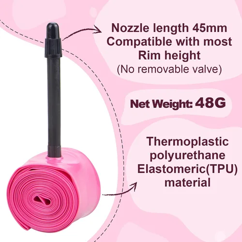 Miniatura 3 de WEEROCK Bike TPU Inner Tubes 20 x 1.5-2.1/26/27.5 x 1.9-2.5/29 x 1.9-2.5 Super Light Presta Valve 45MM Inner Tubes for 20 26 27.5 29 Inch Bicycles