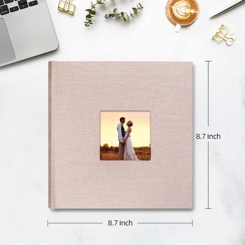 Miniatura 2 de Mublalbum Álbum de fotos de 4 x 6 pulgadas, 200 fotos, cubierta de lino con áreas de notas, libro de fotos para boda, familia, bebé y vacaciones