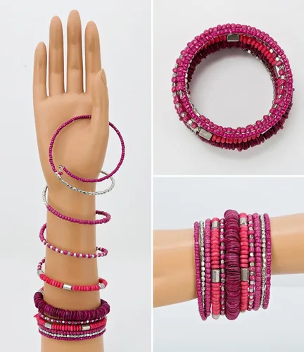 Miniatura 3 de SPUNKYsoul Pulsera bohemia hecha a mano con resorte en espiral para mujer, Metal
