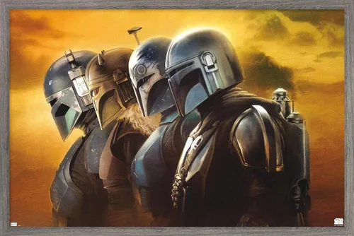 Miniatura 12 de Trends International Star Wars: The Mandalorian Season 3 - Póster de pared de cascos, 22.37 x 34.00 pulgadas, versión enmarcada en blanco