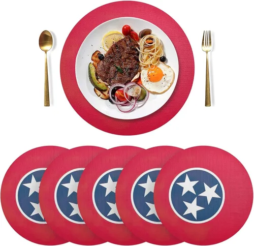 Miniatura 13 de Aruba Flag Round Table Placemats 15 Inch, Seasonal Table Mats Modern Place Mats for Dining, Kitchen, Parties, Camping